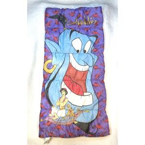1990s Disney Aladdin Youth Sleeping‎ Bag vintage Genie collectible 26x56
